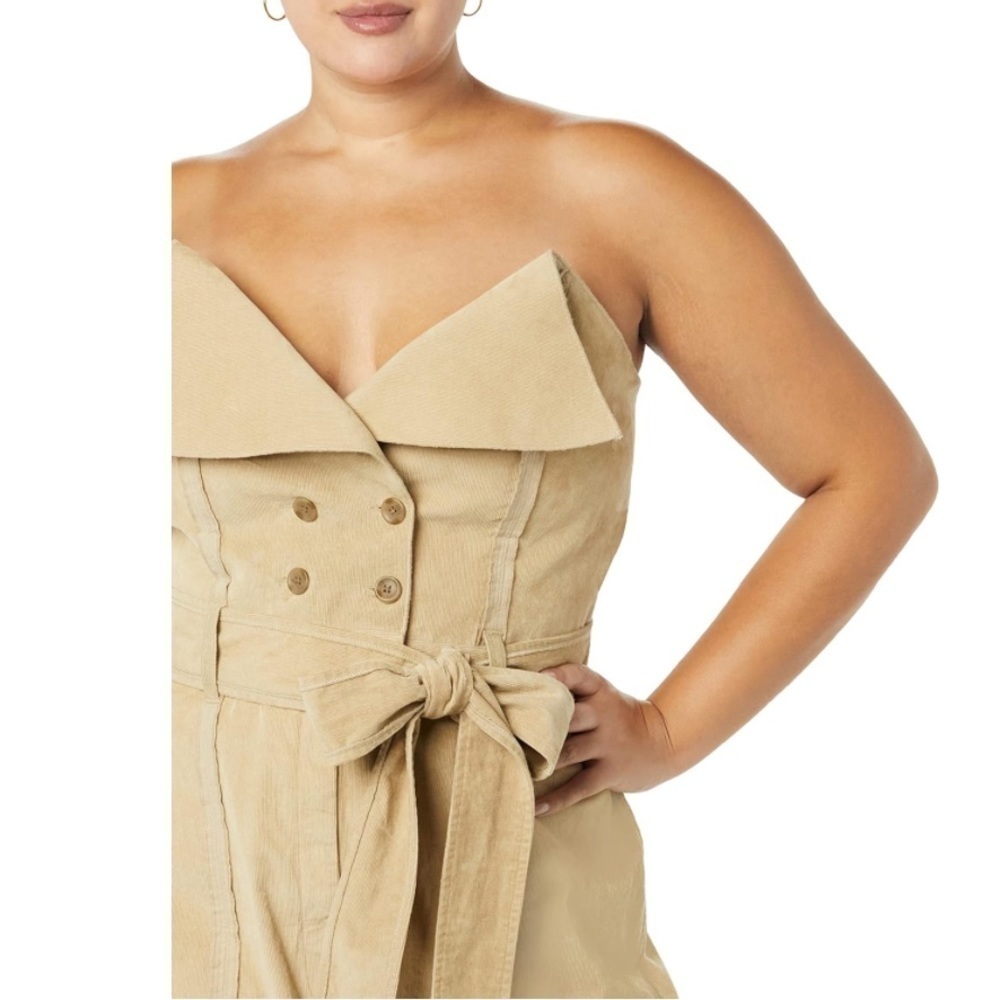 Making the Cut corduroy wide leg Halter Deconstructed Jumpsuit size Medium NWT - Picture 3 of 15